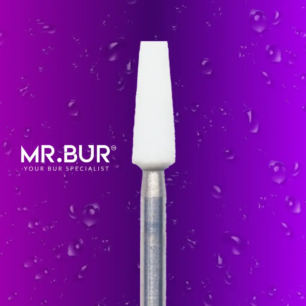 FG WHITE STONE TAPER FLAT END