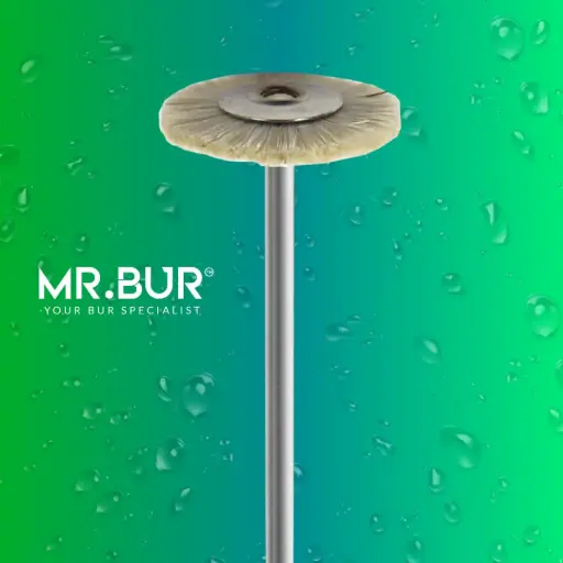 [01G19] LAB POLISHING BRUSH WHEEL SHAPE (WHITE GOAT HAIR)